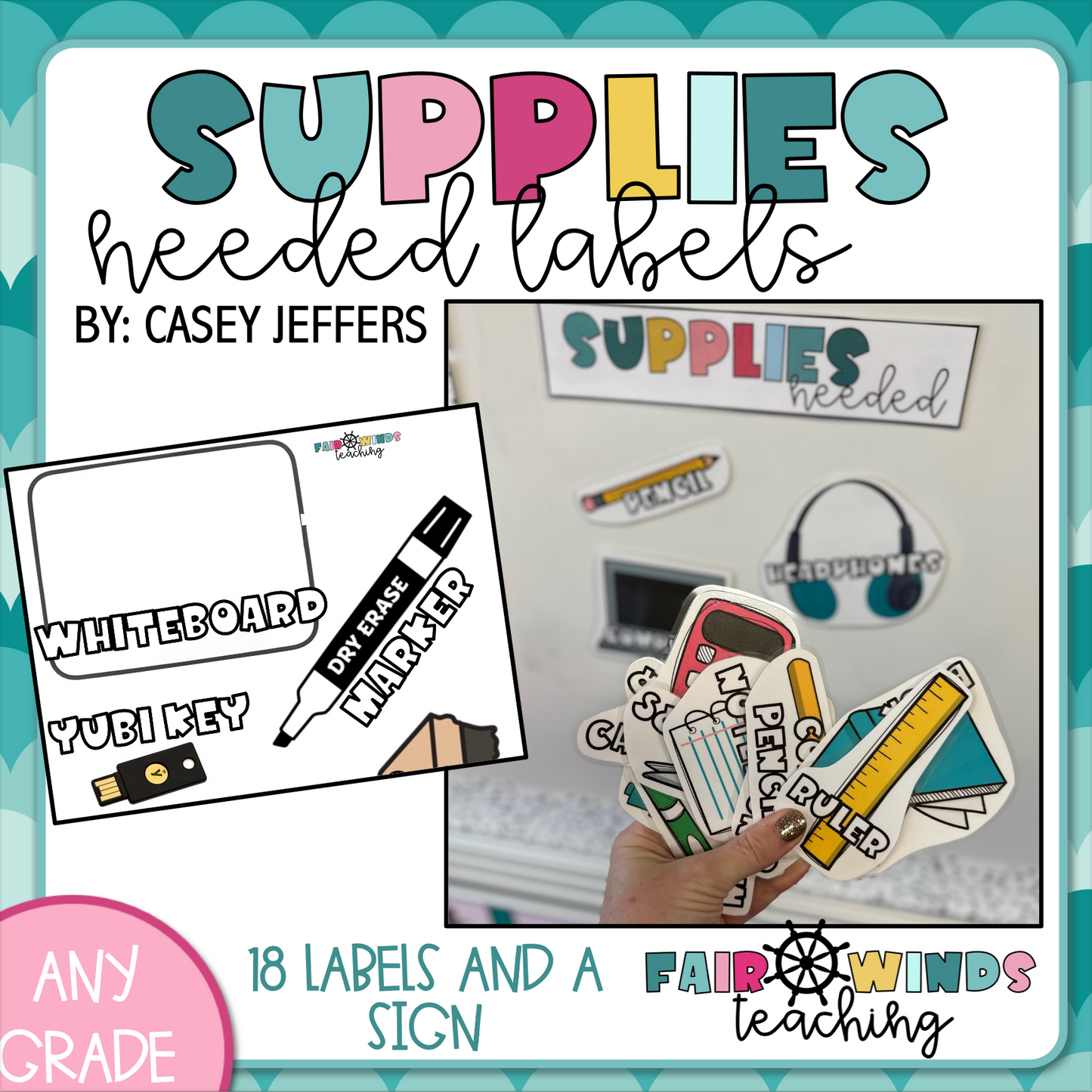 Supplies Needed Signs for Students in Blended Learning